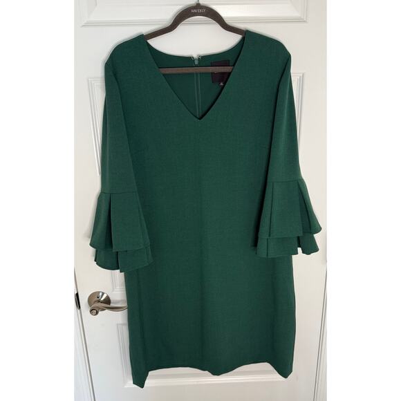 Alex Marie Green Ruffle Sleeve Sheath Dress Size 12 Women’s Cocktail Career - Picture 1 of 7